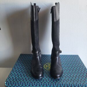 Tory Burch Women's Black Leather Simone Over The Knee 35mm Riding Boot  Size 8M